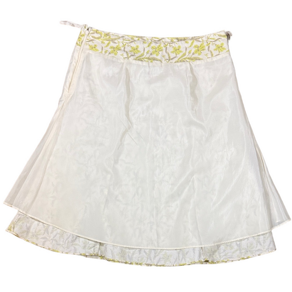 GAP Floral Cream and Green Y2K A-Line Skirt SKU1491 - Picture 6 of 7